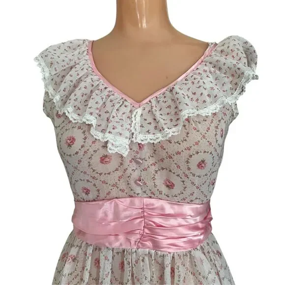 Vintage 70’s Jodi T of California Cottage Core Prairie Dress - Picture 2 of 15